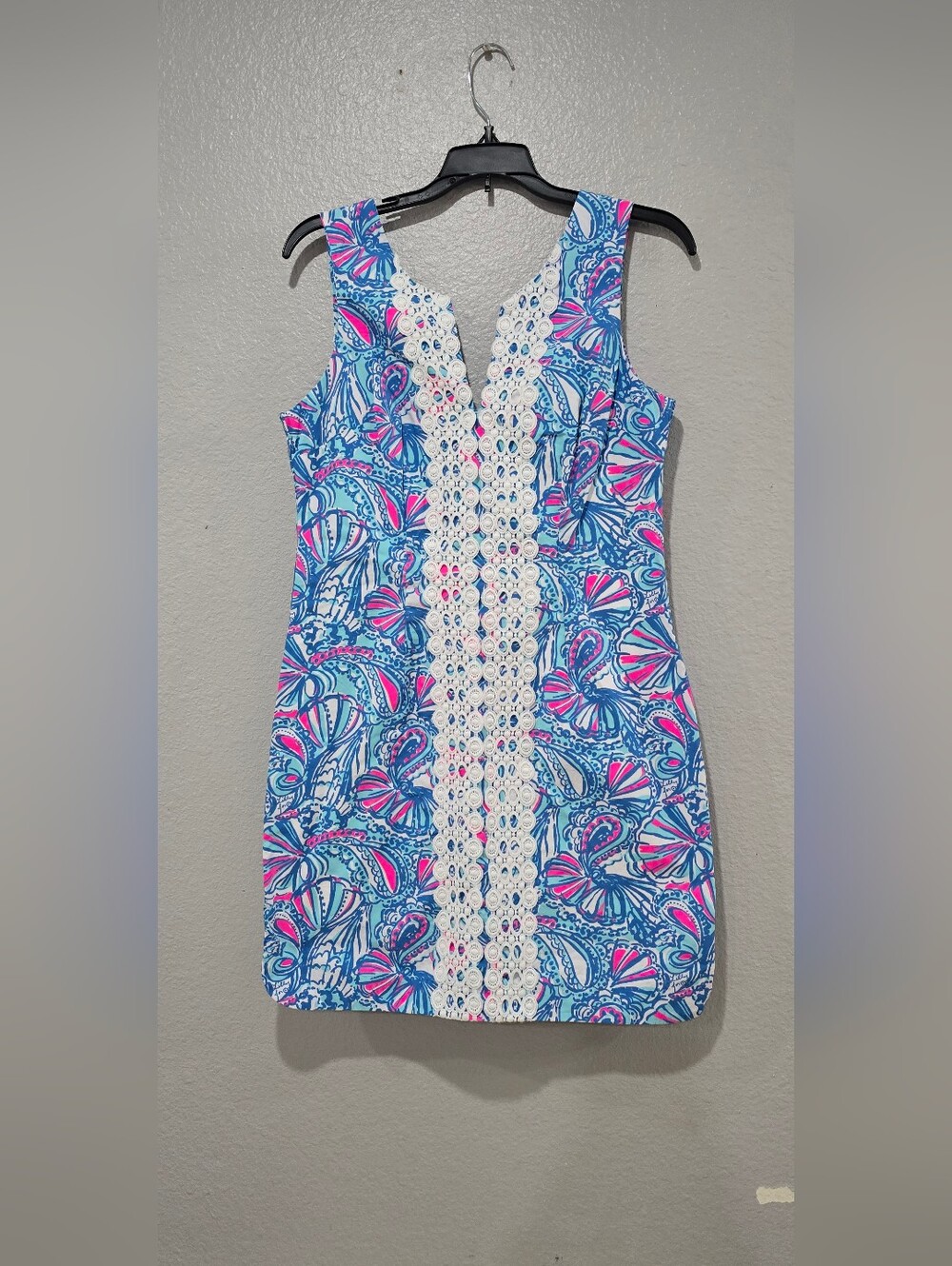 Lilly Pulitzer for Target Anniversary My Fans Blue Shift Dress Women's Size 6
